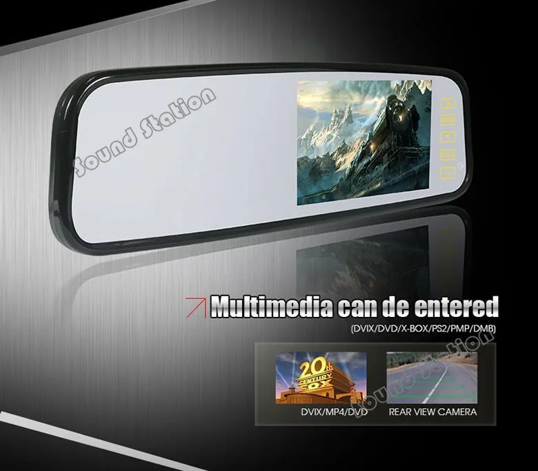 5 inch Color LCD Car Monitor Rear View Mirror Parking / Automotivo Auto Screen Rearview RCA Espelho | Автомобили и мотоциклы