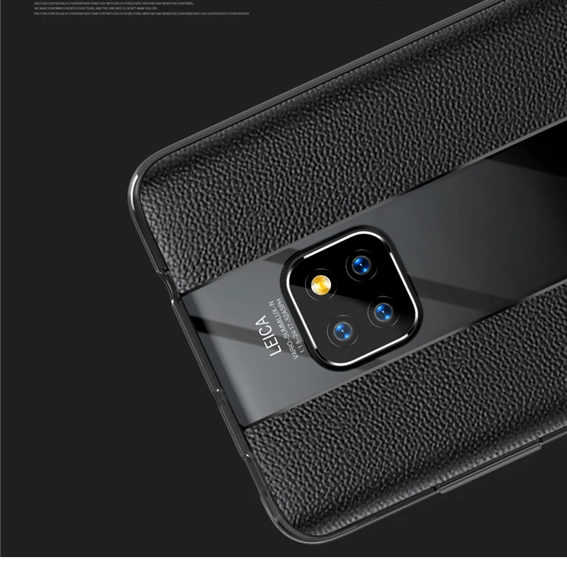 Luxury Hybrid Case For Huawei Mate 20 Pro Leather Soft Silicone Plexiglass Armor 20X Phone Back Cover |