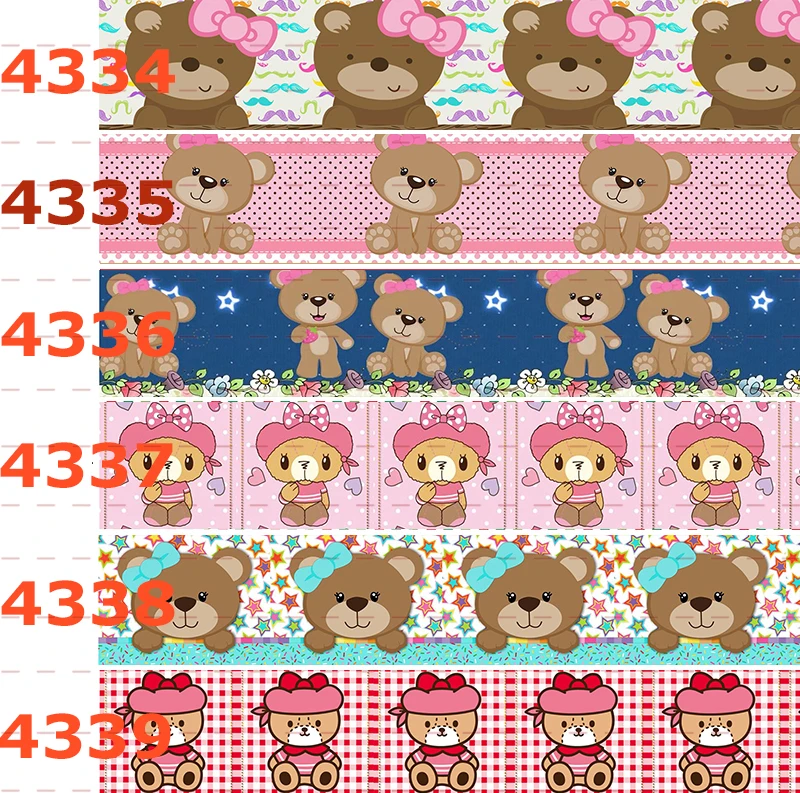 

10 ярдов-разные размеры-корсажная лента с мультяшным принтом-лента с мультяшным медведем/180718-4334