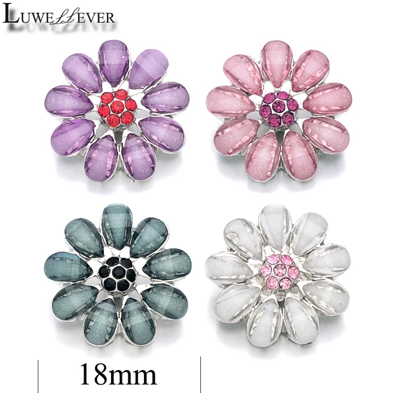 Популярный компонент w293 Кристалл 3D 18 мм металлическая кнопка для браслета