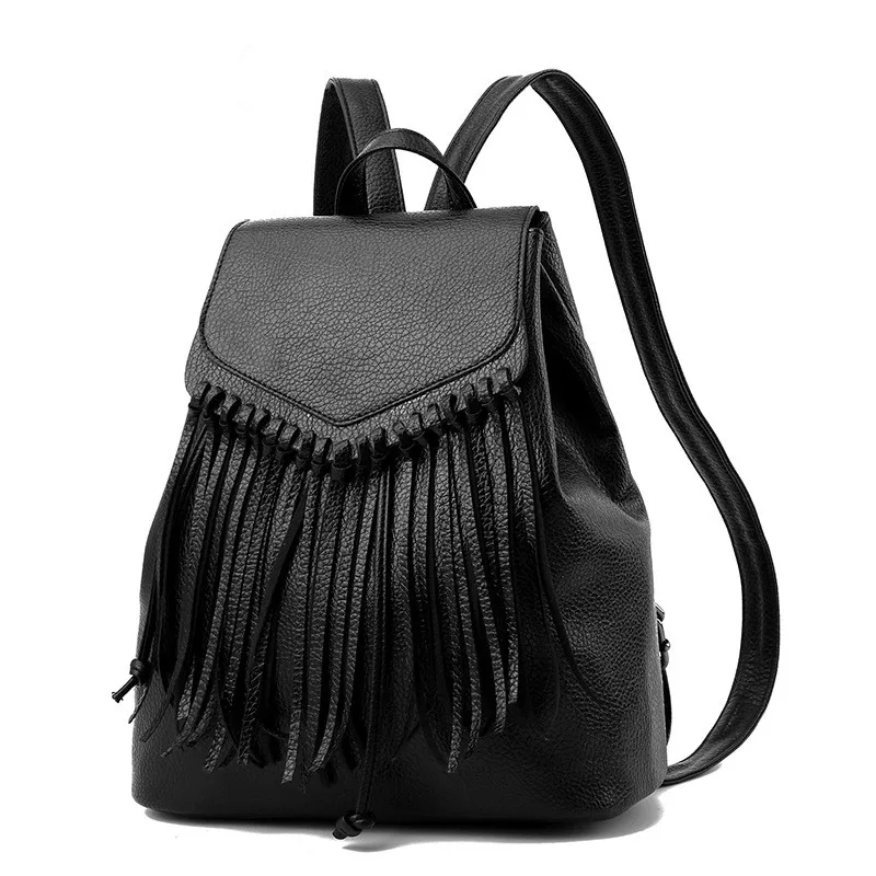 Кисточкой сумка рюкзак в стиле ретро из искусственной кожи отдыха и путешествий