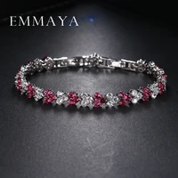 emmaya fashion new brand crystal jewelry brilliant aaa zircon lucky red charm bracelets for best friend
