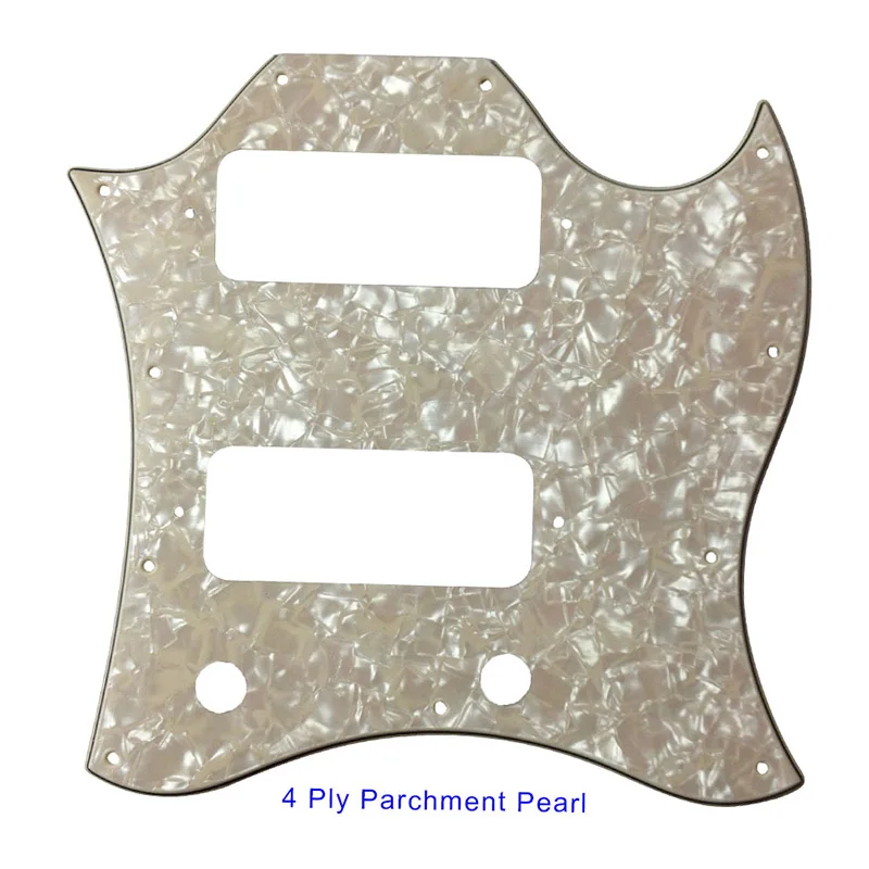 4ply parchment pearl Pleroo гитарные части накладки для Gibson standard SG полное лицо царапины пластины Route P90 звукосниматели лучшая защита для гитары ra - Цвет: 4ply parchment pearl