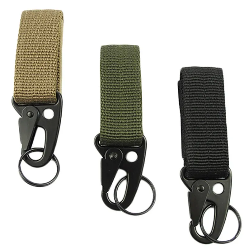 Multifunction Nylon Tactical Carabiner Backpack Hooks EDC Military Keychain Clasp Hanging Belt Buckles Key Ring Unisex | Украшения и