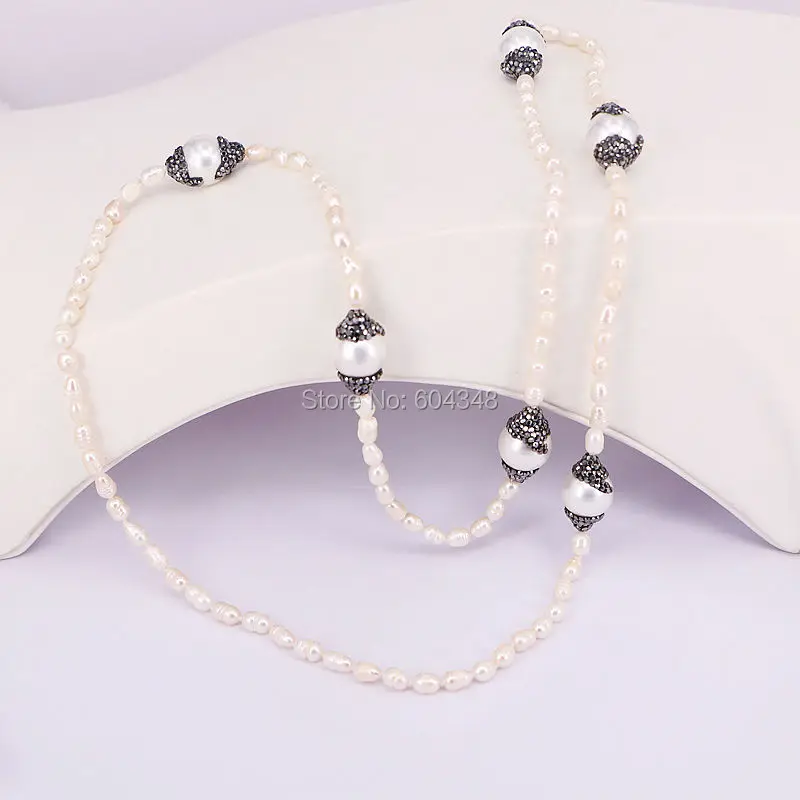 5 нитей новое модное ожерелье из натурального жемчуга с разноцветным кубическим