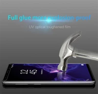 uv glue screen protector for samsung galaxy s7 edge s8 s9 s10 plus note 8 9 full cover nano optics curved pop tempered glass