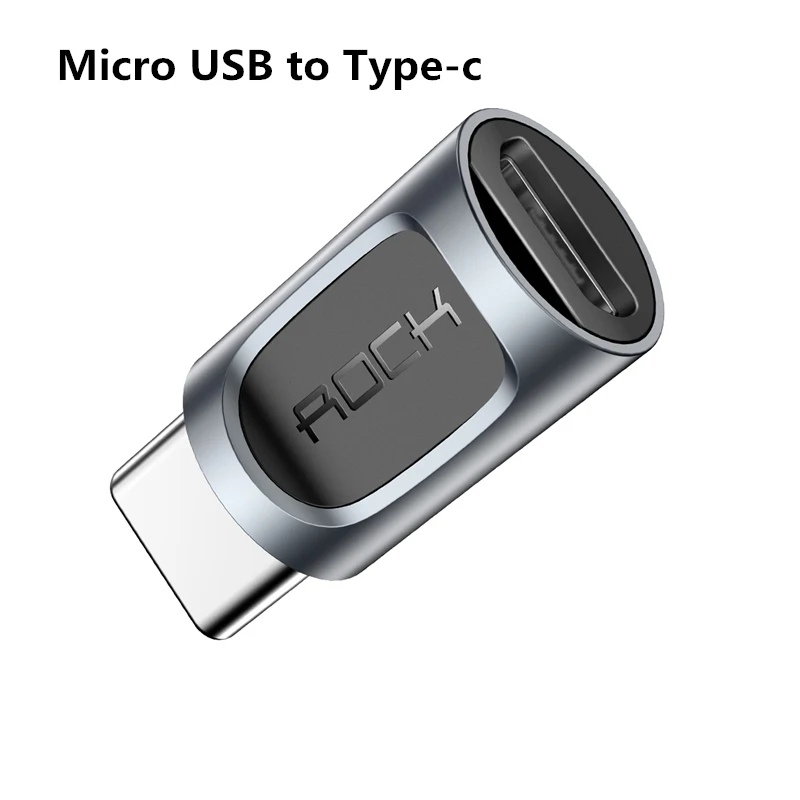 Micro USB адаптер ROCK USB-C 3,1 OTG конвертер тип-c переключатель для Android смартфон зарядное устройство разъем для передачи данных OTG - Цвет: Micro USB to Type-c