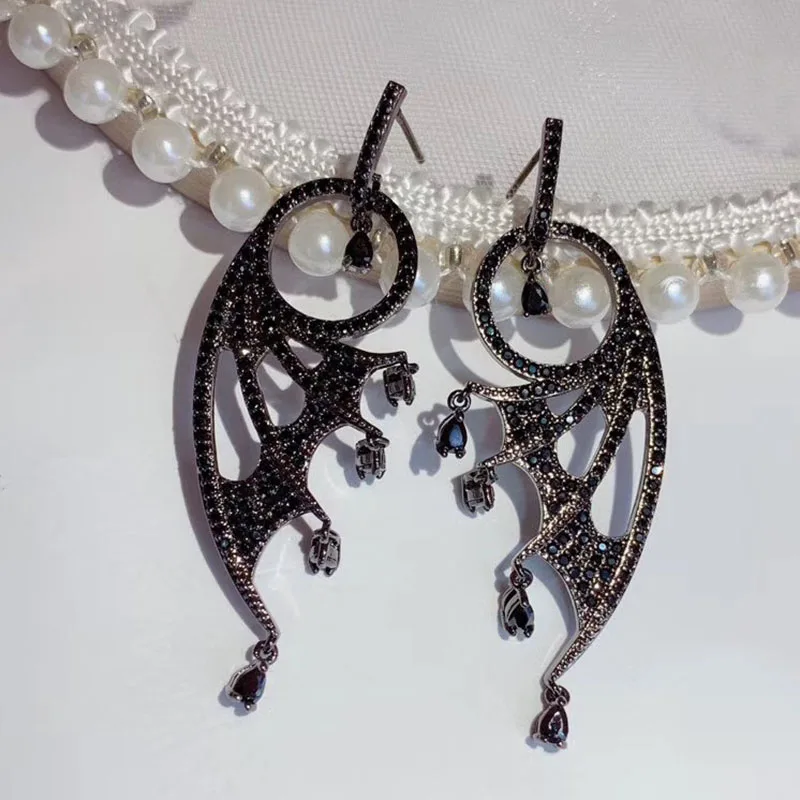 

Luxury Fashion Design Marquise Cut Black Cubic Zirconia Drop Earring Brincos Jewelry Party Gifts Wholesale Price