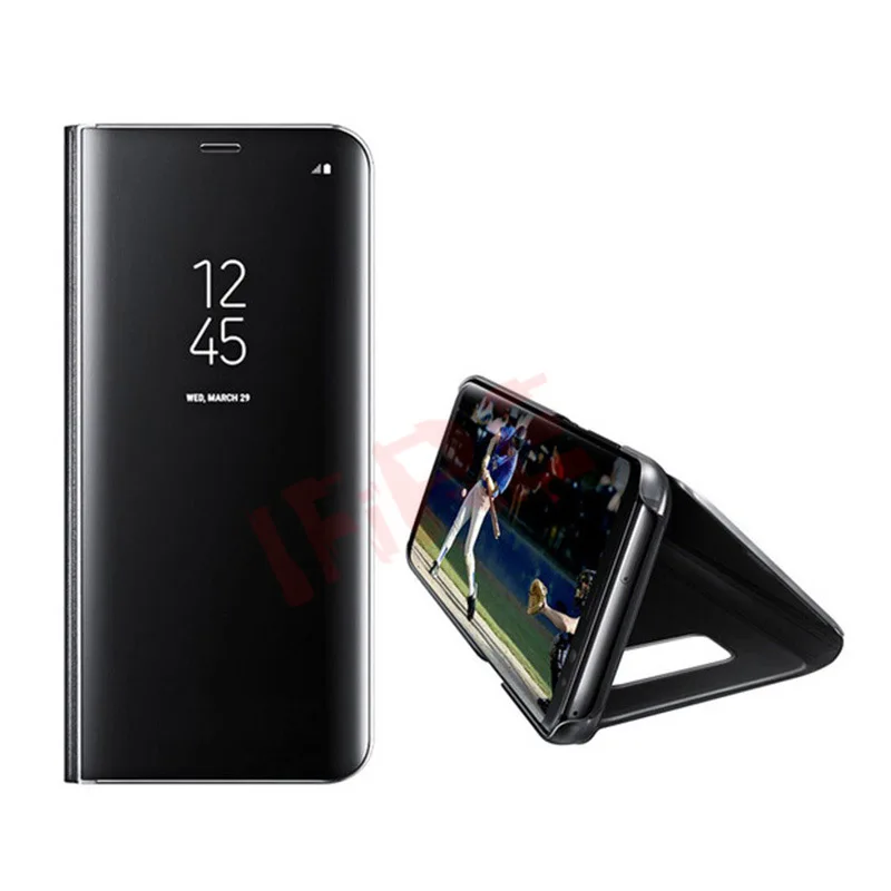Роскошное зеркальное покрытие чехол для телефона для samsung Galaxy A5 A7 крышка S7 S8 S9 для Galaxy J5 J7 вид кожаный умный флип-чехол