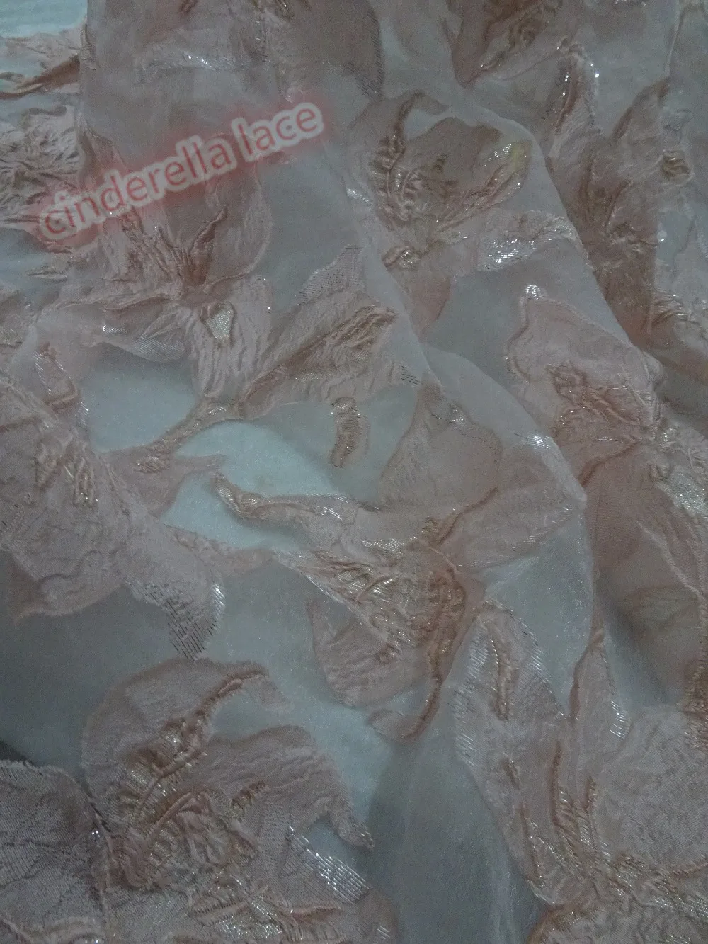 Роскошная детская розовая вышитая фатиновая сетчатая кружевная ткань с