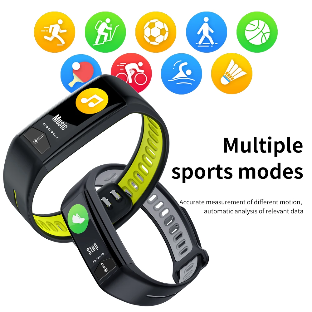 FocuSmart 2019 F02 смарт браслет ЭКГ HR корпус монитора Температура крови Давление