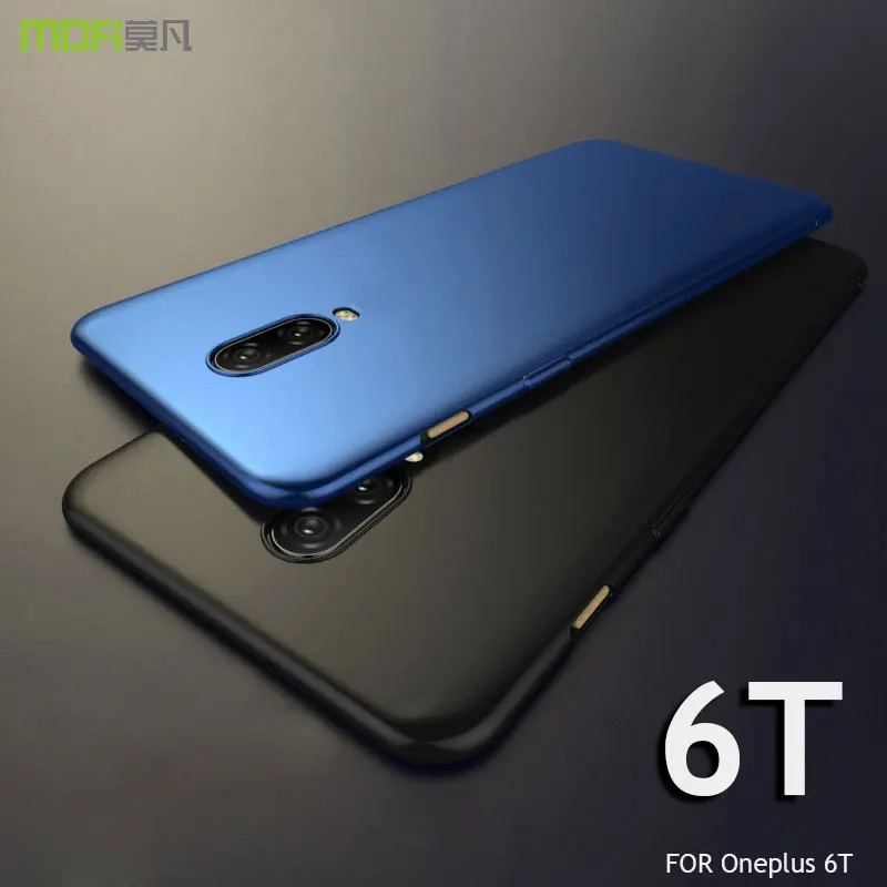 

oneplus 6t case MOFi For One Plus 6T Hard PC Back cover Case For 1+6T Full Cover Protective OP6T frosted Case Cover 6.4''