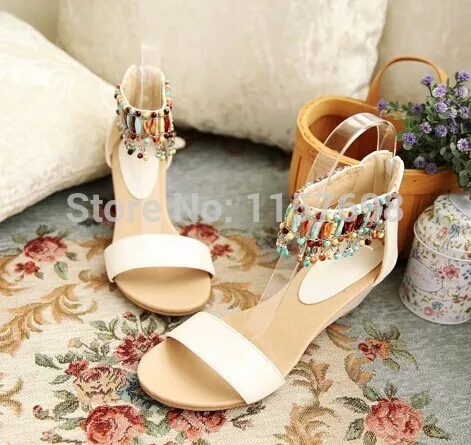 2015 г. Женские босоножки Милая обувь маленьких размеров 30-33 богемные сандалии на