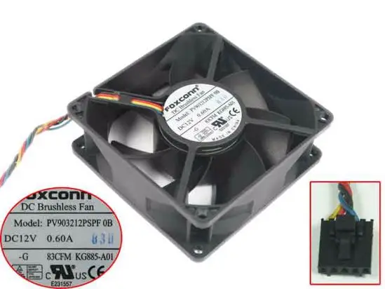 Вентилятор охлаждения сервера Foxconn PV903212PSPF 0A DC 12V 0.60A 92x92x32 мм|square fan|server fandc fan 12v |