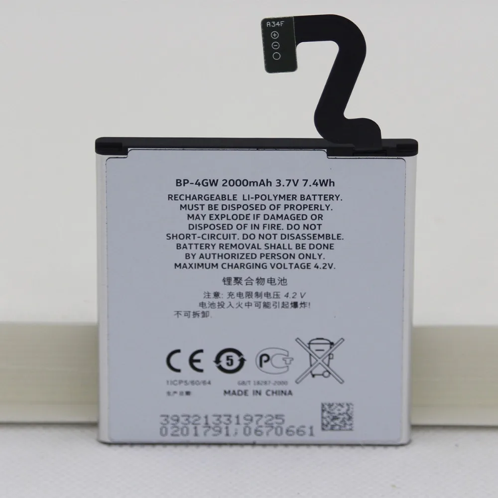 10 шт./лот 2000 мАч аккумулятор для телефона фотобатарея Nokia Lumia 920 920T 2000mAh BP4GW BP 4GW BP-4GW