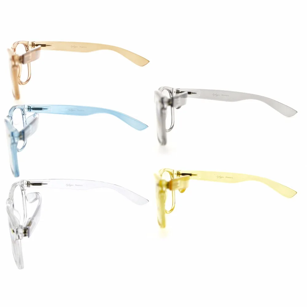 R133 Mix 5 упак. удобные пружинные петли большие простые очки для чтения (по одному