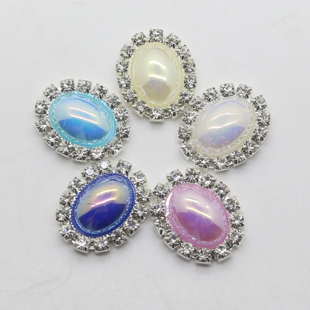 Новые овальные 16*21 мм яркие жемчужные пуговицы для украшения свадебных