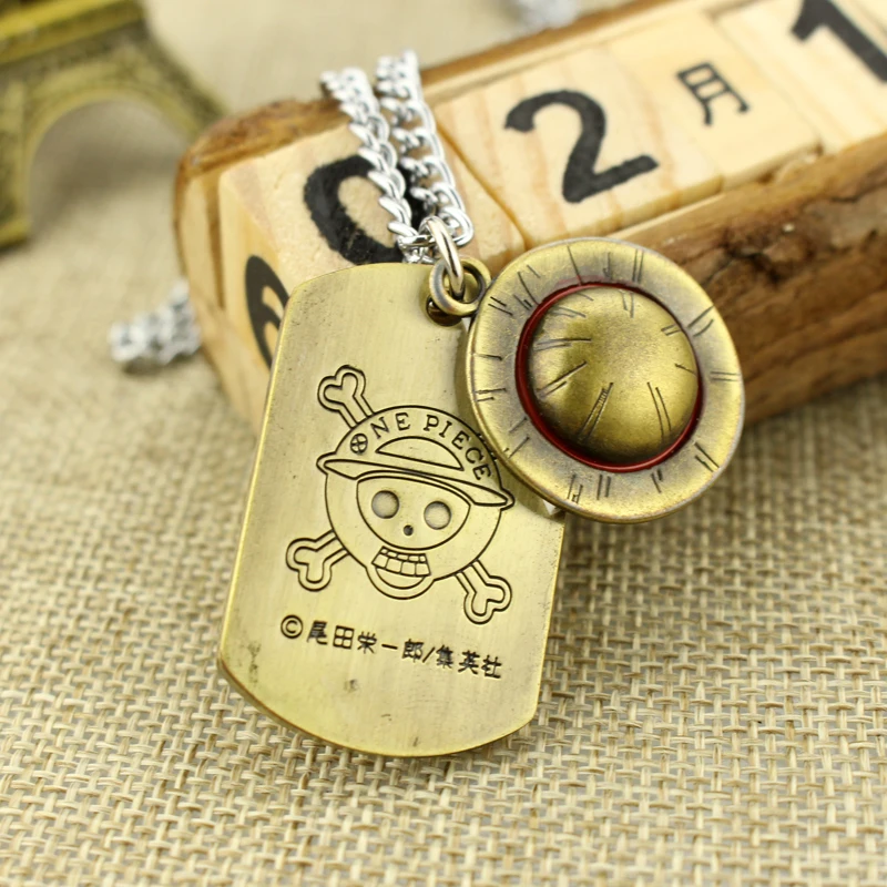 Цепочка с подвеской Luffy в виде аниме соломенная шляпа логотипом черепа бирка