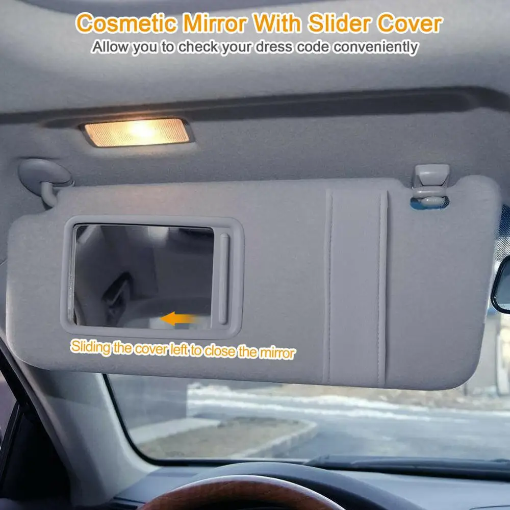 

Areyourshop Left Sun Visor GRAY Driver Side Fit For VENZA & SUNROOF 2009-2016 74320-0T022-B1 Car Accessories Auto Parts