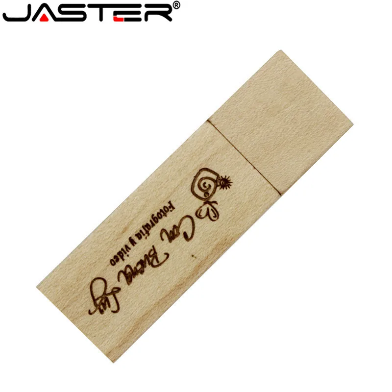 Оригинальный логотип Jaster nutural деревянный batten usb флэш накопитель флешки 4 ГБ 8 16 32