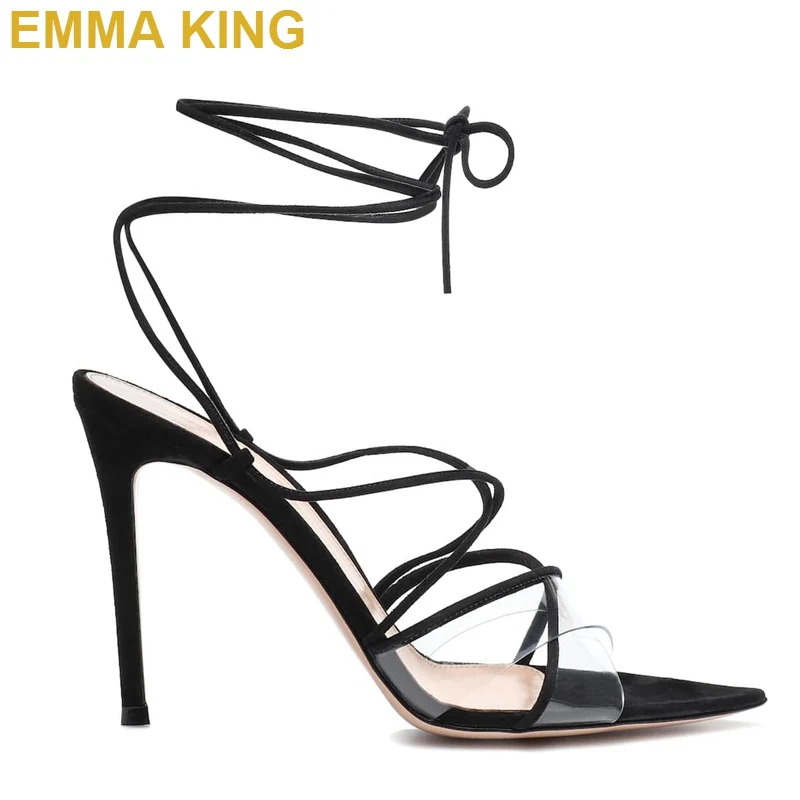 Сандалии женские на шпильке туфли-лодочки с ремешком щиколотке тонком каблуке со