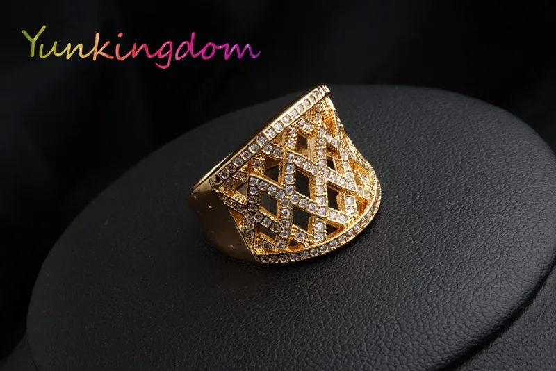 Yunkingdom Новые горячие Полный инкрустация Кристалл Кольца для женщин вечерние ювелирные изделия подарок на день Святого Валентина