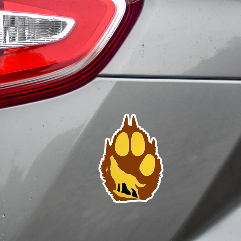 

YJZT 12.6*17.6CM Interesting Wolf Paw Cartoon Lovely Colored PVC Car Sticker Decoration Graphic C1-5471