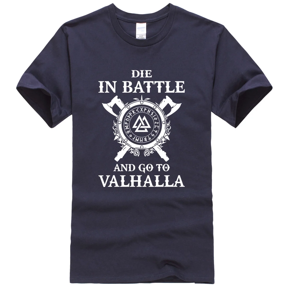 Мужская футболка с надписью Vikings ODIN DIE IN BATTLE AND GO TO VALHALLA в стиле Харадзюку лето
