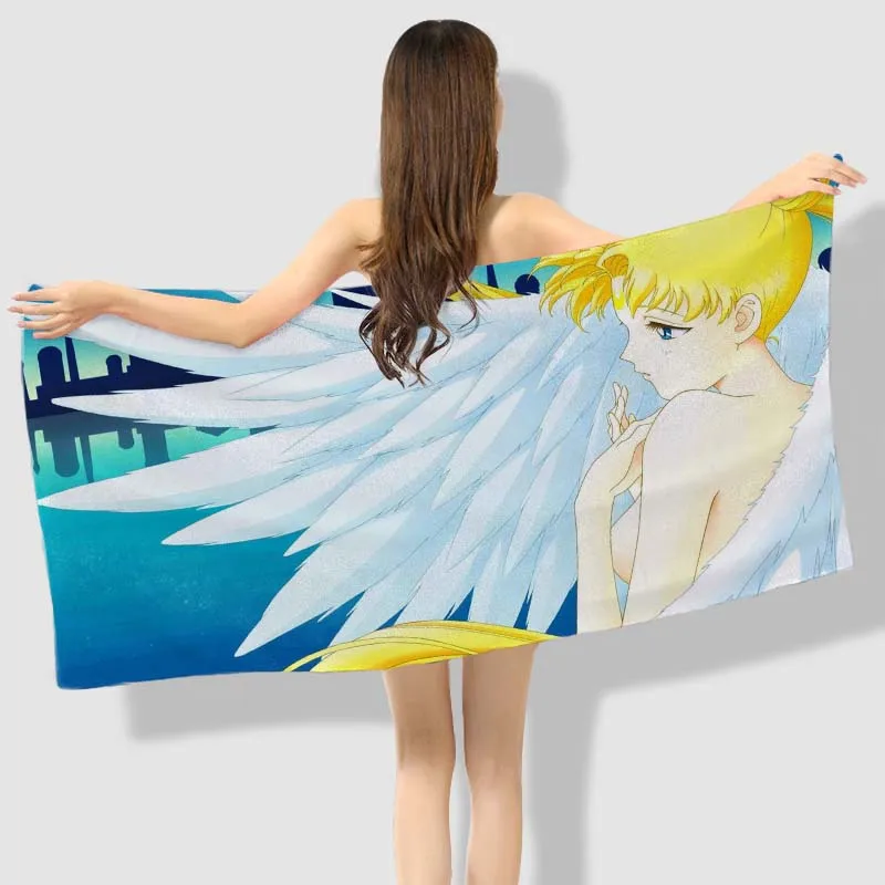 Anime Manga Sailor Moon Bath Towel Beach Towel 001: Pretty Soldier Moon image 2