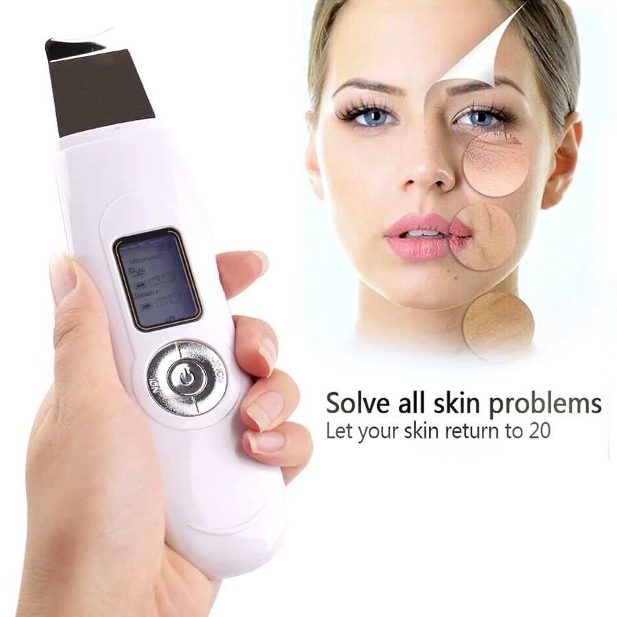 Goede Lcd Gezicht Peeling Schop Machine Diep Ultrasone Gezicht Skin Cleaner Gezichtsverzorging Gereedschap Acne Verwijdering Huid Reinigen Verjonging