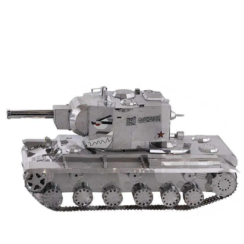 3D металлические пазлы модели советских KV2 супер танк DIY лазерная резка собрать