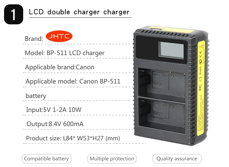 Батарея BP-511 BP 511 BP511 BP511A BP-511A Батарея или ЖК-дисплей USB Зарядное устройство для цифровой однообъективной зеркальной камеры Canon EOS 50D 40D 30D 20Da 20D 10D 5D 300D