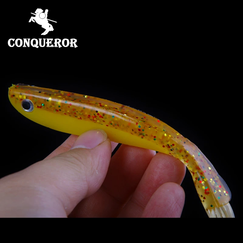 Conqueror новая яркая Мягкая приманка черви искусственная рыболовная Jig swim Shad