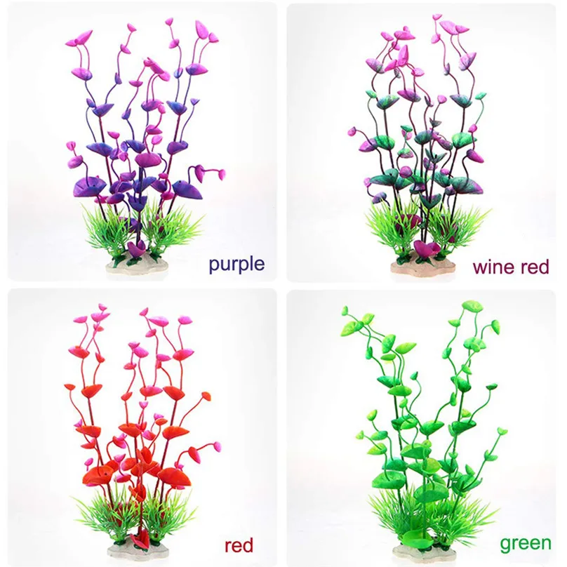 4 PCS Aquarium Plants Plastic Fish Plant Artificial Colorful Decoration Safe Decorations #4M09 | Дом и сад