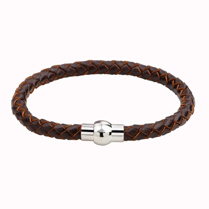 Браслеты из натуральной кожи для женщин браслеты с магнитной застежкой плетеный