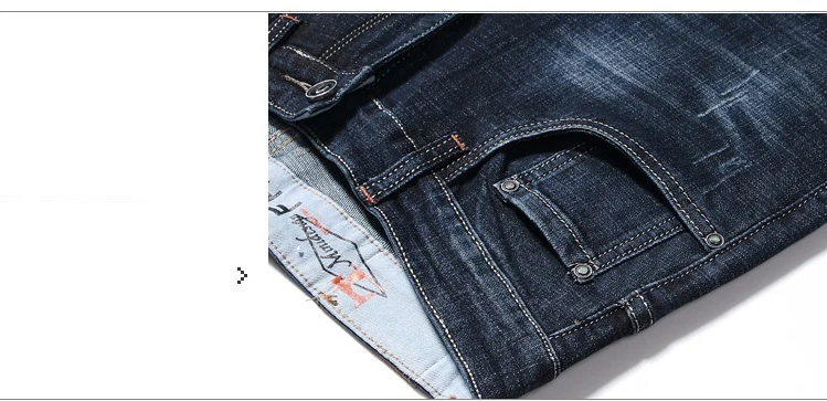 Men's Stretch Jeans Fashion Business Classic Style Autumn Straight Fit Jeans Regular Casual Denim Pants Male Cowboy Trouser