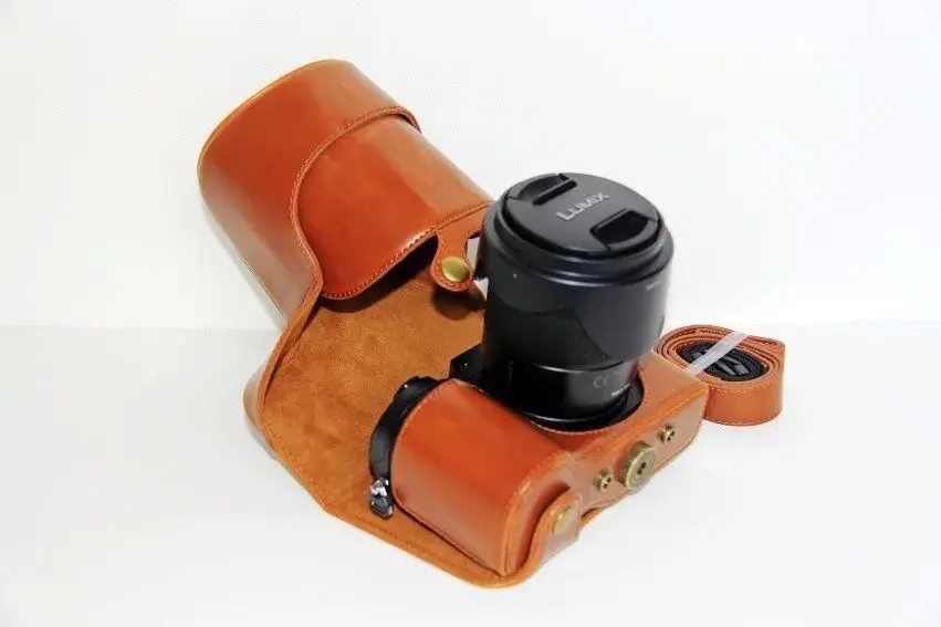 pu Leather Camera case bag Grip Strap for Panasonic LUMIX DMC-GX8 14-140mm Lens | Электроника