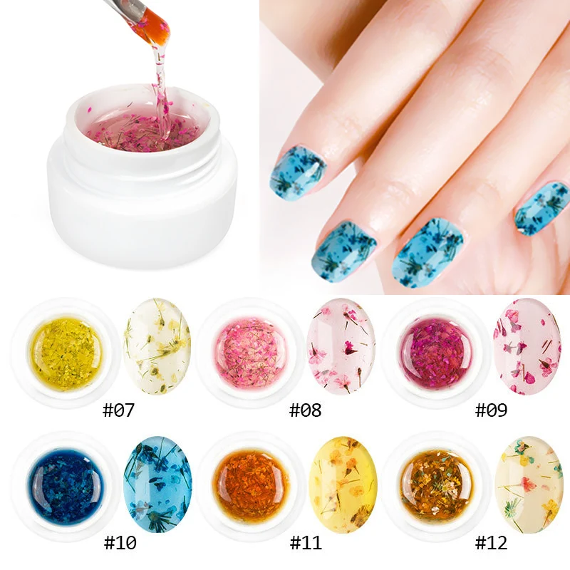Горячая 3D Лаки ногтей Гель гель лак для клей из натуральных тканей с цветочным