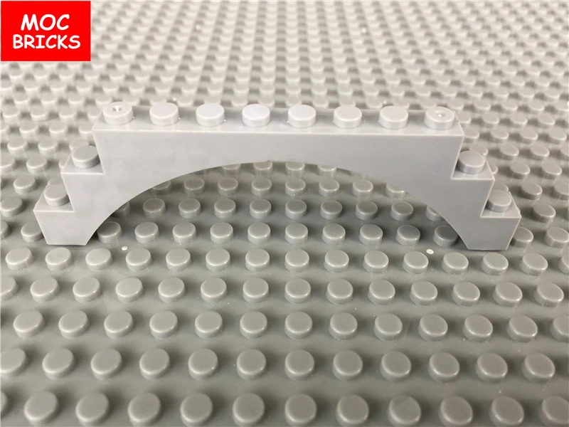 50 шт./лот MOC кирпичи сделай сам светло-серый кирпич арка 1x12x3 подходит для