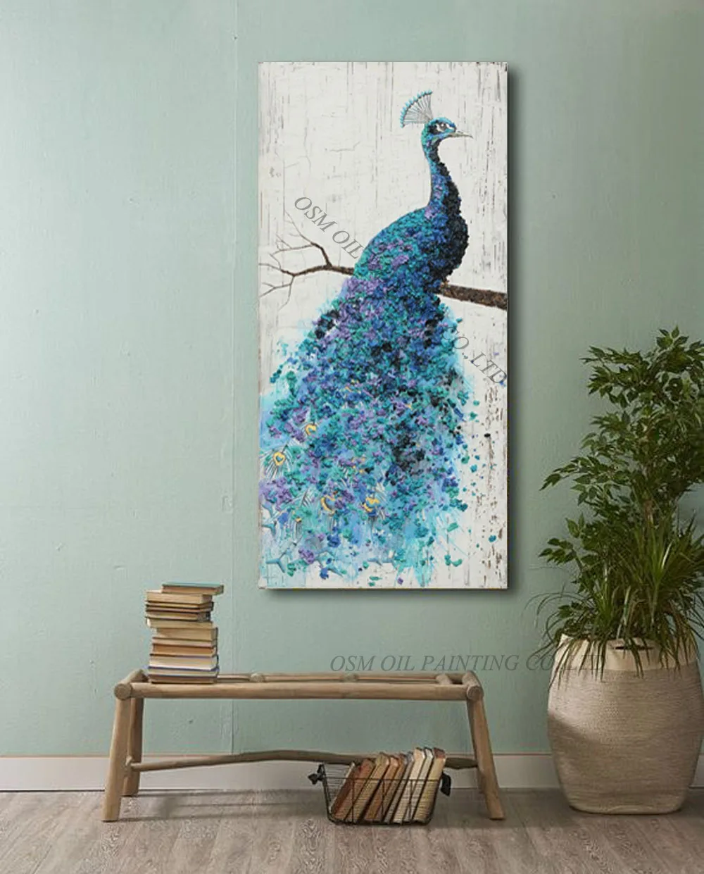 Высокие навыки художник Чистая Ручная роспись современный абстрактный Павлин