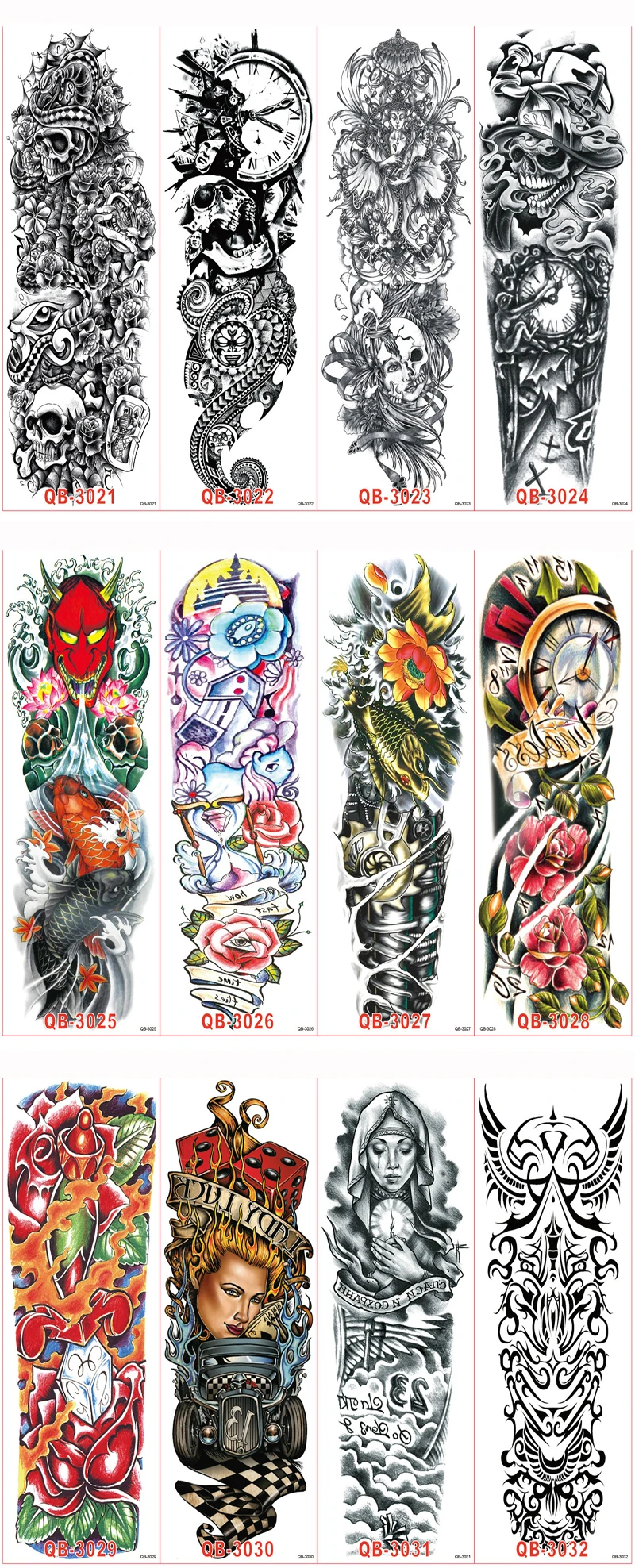 2/3 шт. Временные татуировки рукава на полные руки Водонепроницаемый татуировки для Для мужчин Для женщин переводная татуировка тела наклейки на боди-арта Tatouages