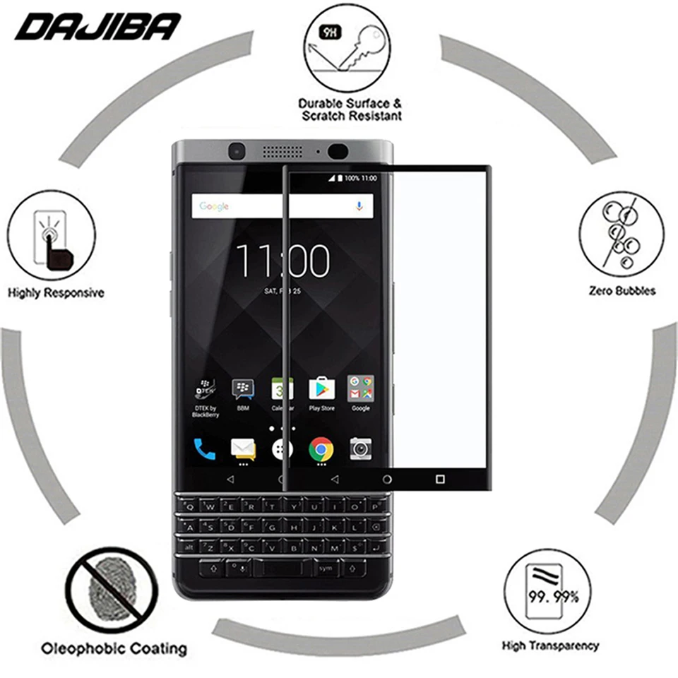 9H 3D изогнутый край Полное покрытие для BlackBerry Keyone Dtek70 Key1 Закаленное стекло
