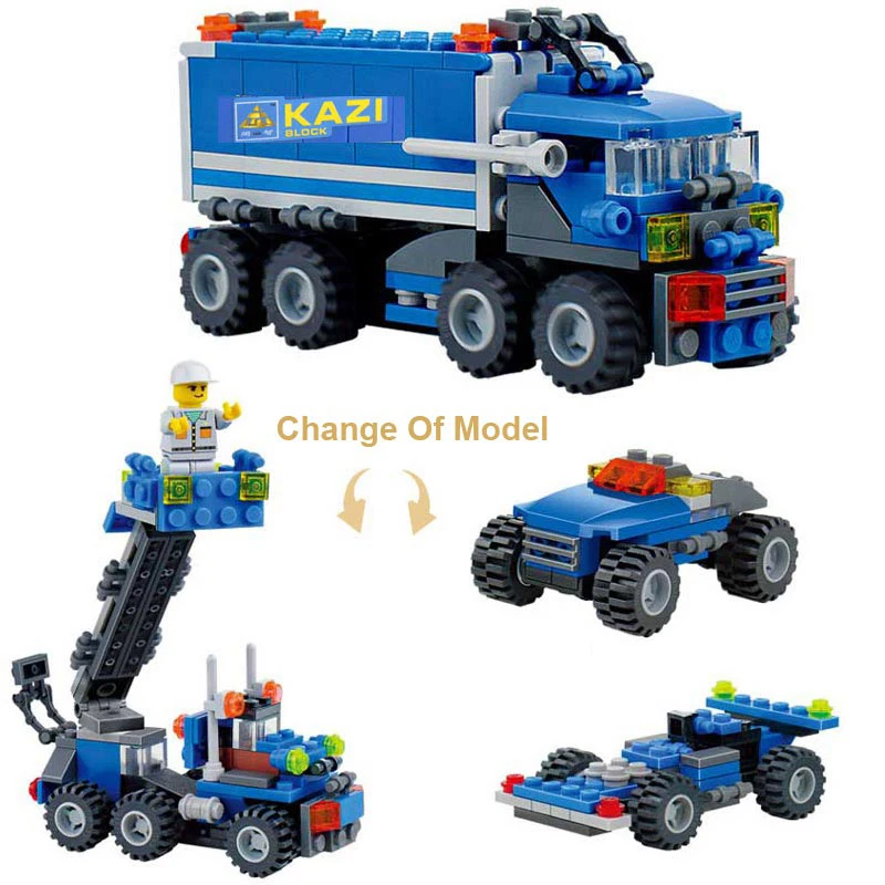 KAZI 163pcs DIY Dumper Truck Model City Building Blocks Enlighten Bricks Sets with figures Educational Toys For Children Gifts | Игрушки и