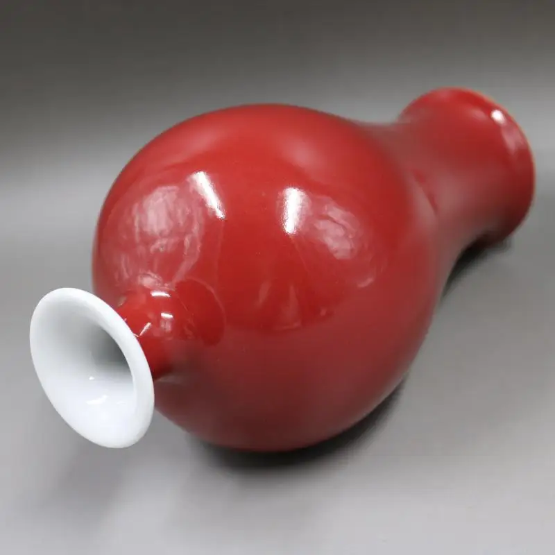 Китайская старая цветная красная глазурованная Сливовая бутылка фарфоровая