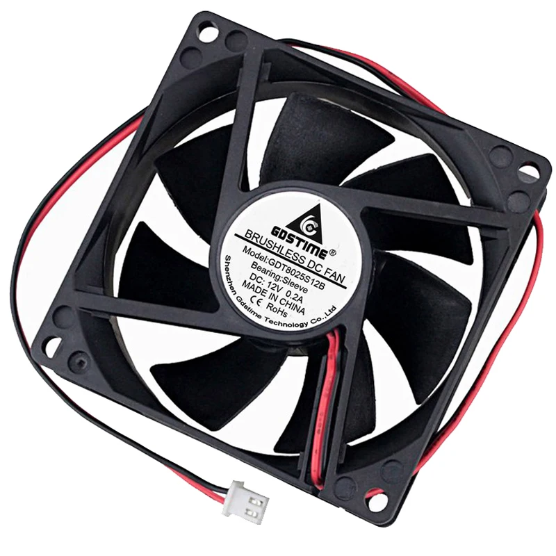 10 шт. Gdstime кулер 8025 DC 12V Мотор Вентилятора 2Pin 80 мм x 25 | Компьютеры и офис