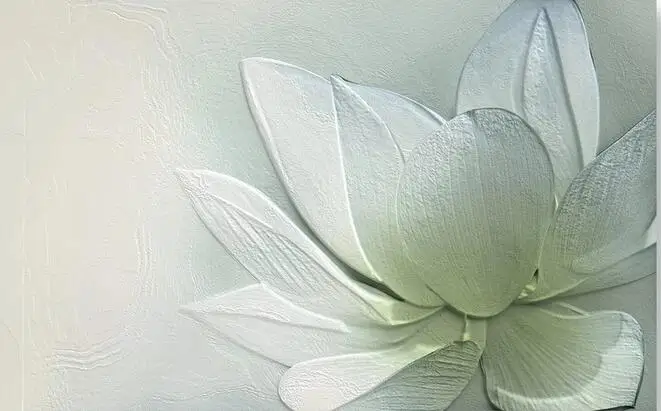 Пользовательские 3d papel де parede рельефные фрески лотоса для гостиной спальни