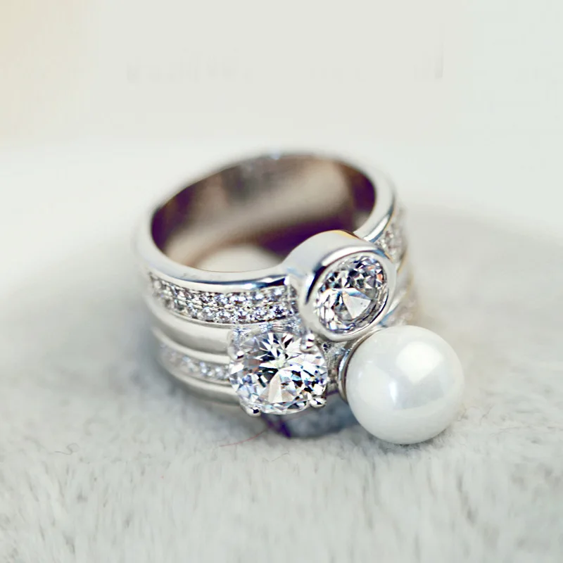 Женские кольца из серебра 925 пробы с пресноводным жемчугом 10 11 мм|ring for|rings for womenring