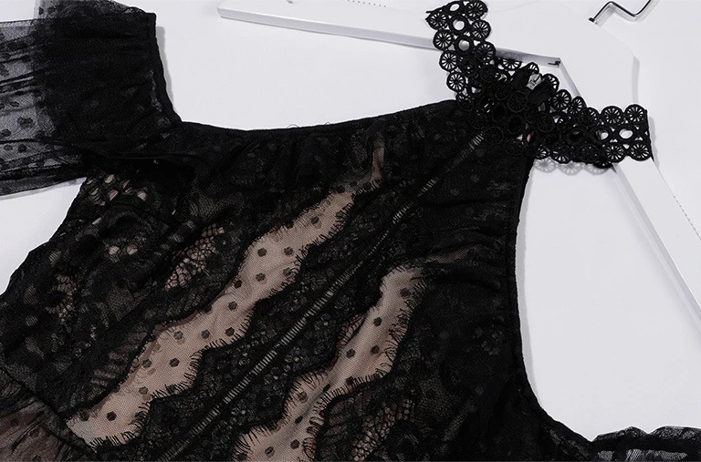 2018 Модные женские длинные расклешенные рукава Холтер воротник платья весна