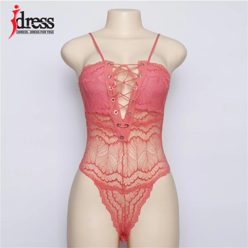 Женское обтягивающее боди из латекса IDress сексуальный кружевной комбинезон на