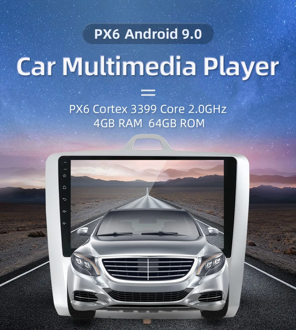PX6 4G+ 64G 1 din Android 9,0 автомобильный dvd мультимедиа для Ford Focus 2009 gps навигация wifi 4G зеркальное соединение рулевое колесо автомобильное радио